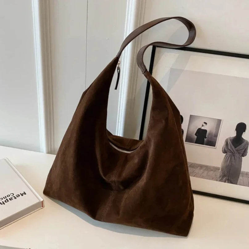 The Saskia Suede Hobo - slouchy suede shoulder bag